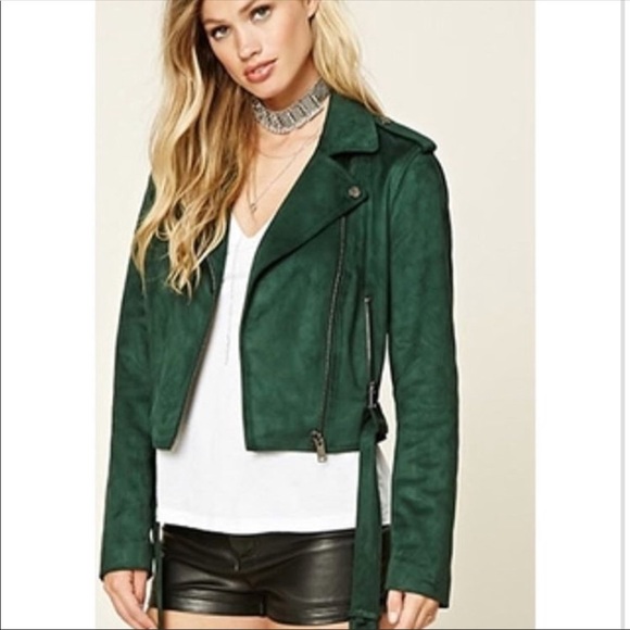 dark green moto jacket
